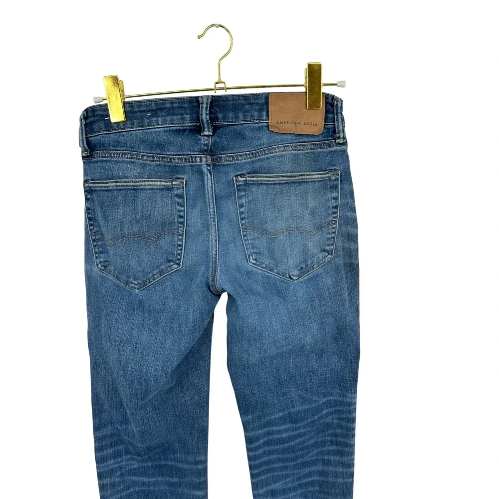 American Eagle Original Straight Airflex Jeans Blue Denim Mens 28x28‎